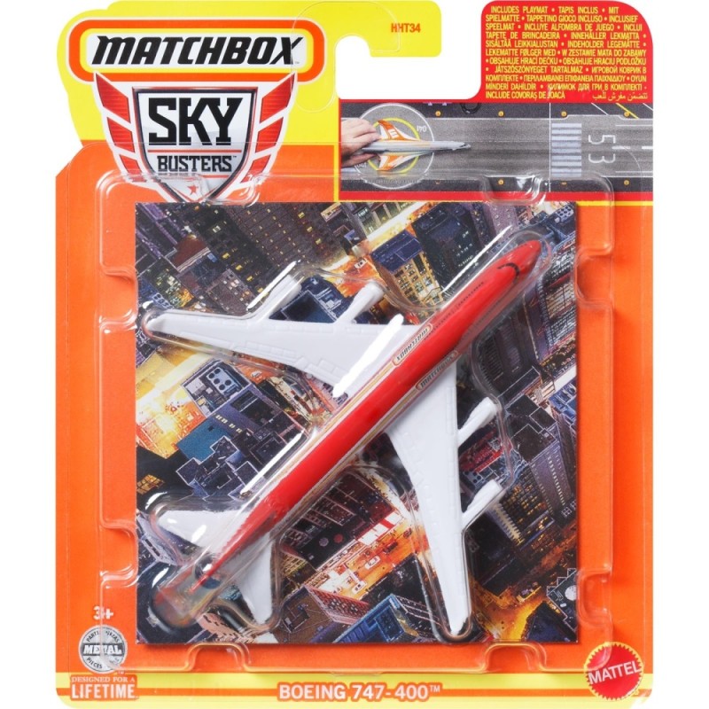 Mattel Matchbox - Αεροπλανάκι Sky Busters, Boeing 747-400 (14/32) HVM44 (HHT34)