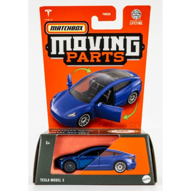 Mattel Matchbox - Moving Parts 2024, Tesla Model 3 HVN16 (FWD28)
