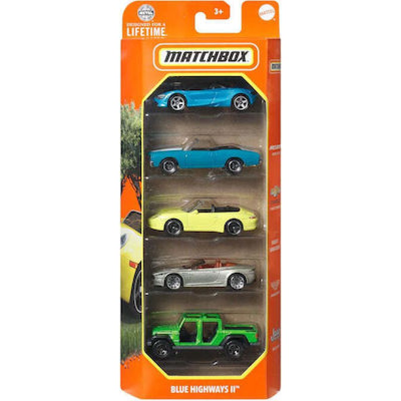 Mattel Matchbox - Αυτοκινητάκια Σετ Των 5, Blue Highways II HVT75 (C1817)