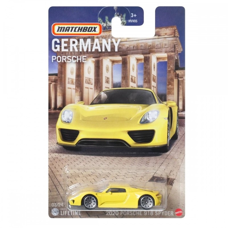 Mattel Matchbox - Αυτοκινητάκι Γερμανικό Μοντέλο, 2020 Porsche 918 Spyder (3/24) HVV26 (HVV05)