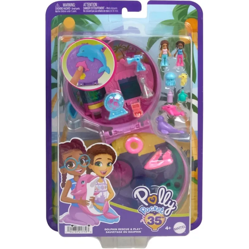 Mattel Polly Pocket - Mini - Σετάκια Dolphin Rescue & Play HWN96 (FRY35)