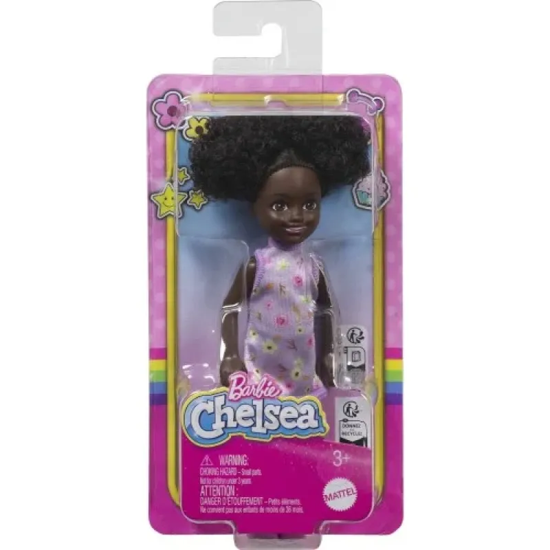 Mattel Barbie - Barbie Chelsea Celsi And Friends , Κούκλα Μωβ Φόρεμα Με Λουλούδια HXM96 (DWJ33)