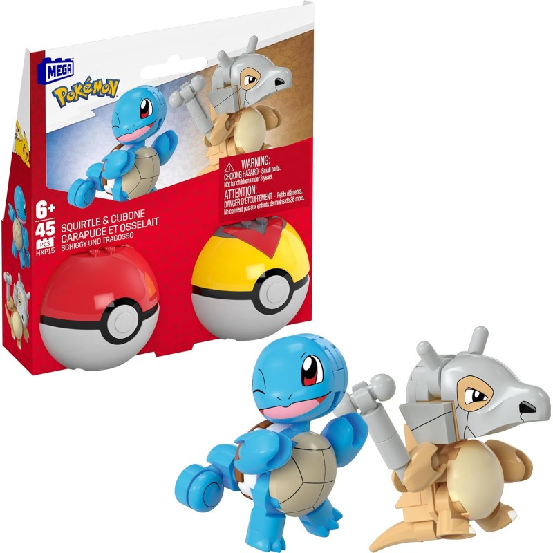 Mattel - Mega Pokemon , Squirtle & Cubone Σετ των δύο HXP15 (HXP11)