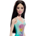 Mattel Barbie - Black Hair Doll Wearing Tropical Blue Swimsuit HXX51 (DWJ99)