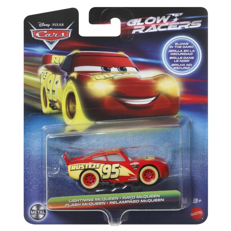 Mattel Cars - Glow Racers, Lightning McQueen HPG77 (HPG76)