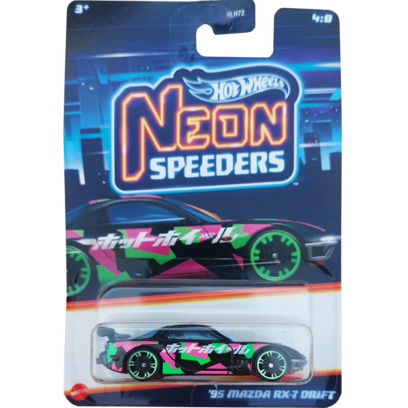 Mattel Hot Wheels - Αυτοκινητάκι Neon Speeders, ΄95 Mazda RX-7 Drift (4/8) HRW70 (HLH72)