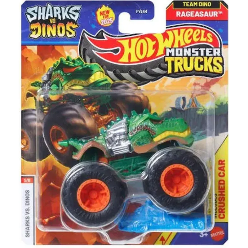 Mattel Hot Wheels - Monster Trucks, Sharks Vs Dinos, Rageasaur JCD74 (FYJ44)