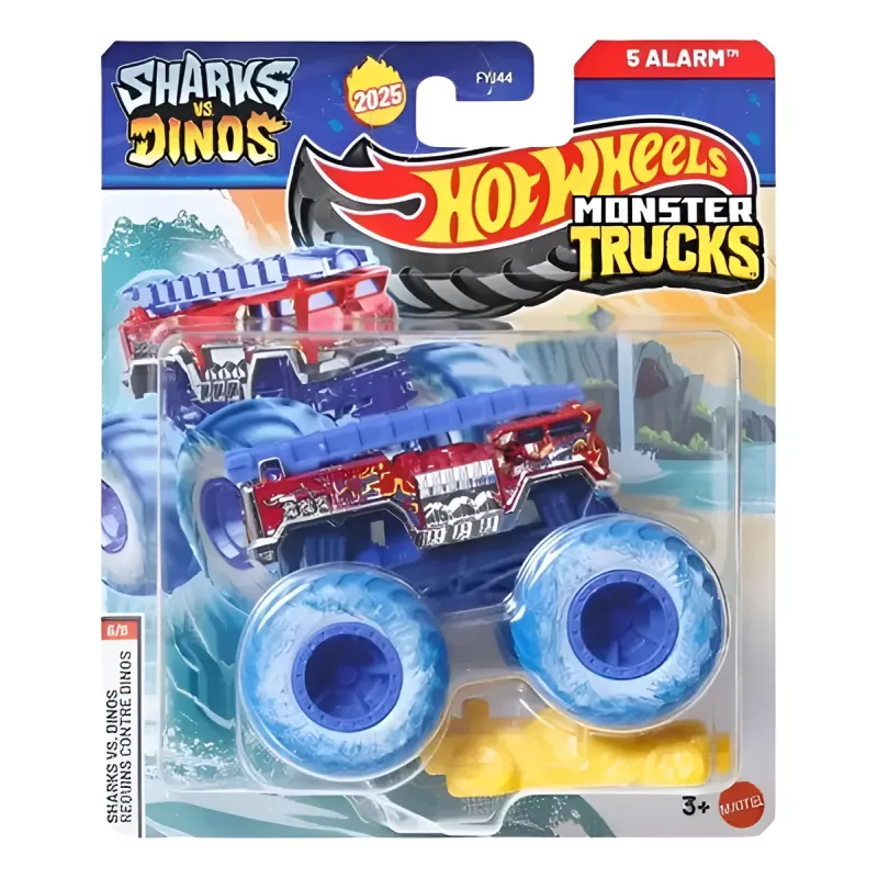 Mattel Hot Wheels - Monster Trucks, Sharks Vs Dinos, 5 Alarm JCD88 (FYJ44)