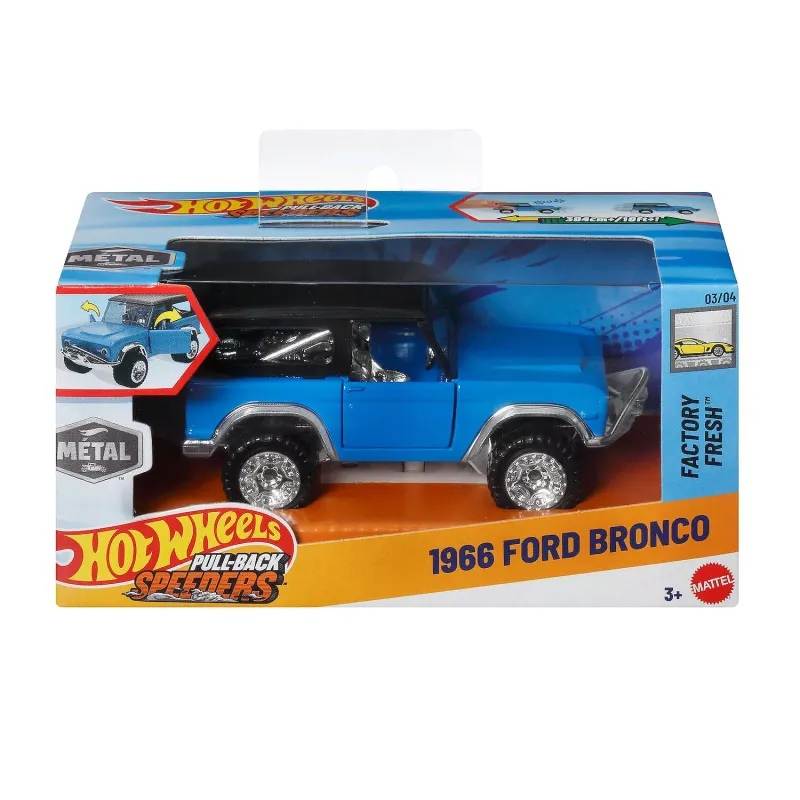 Mattel Hot Wheels - Pull-Back Speeders, Factory Fresh, 1966 Ford Bronco JCM11 (3/4) (HPR70/HPT04)