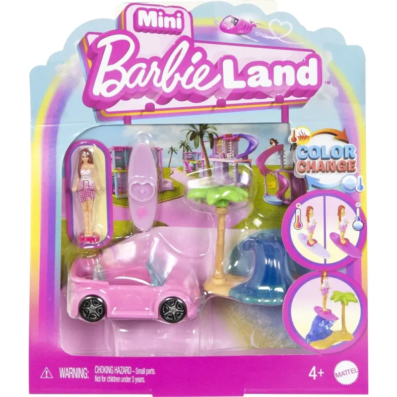 Mattel Barbie - Mini BarbieLand - Κούκλα Και Όχημα - Mini Land Beach Veh JCR35 (HYF38)