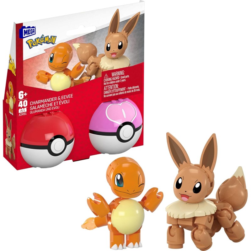 Mattel - Mega Pokemon , Σετ των δύο Charmander & Eevee JCR81 (HXP11)