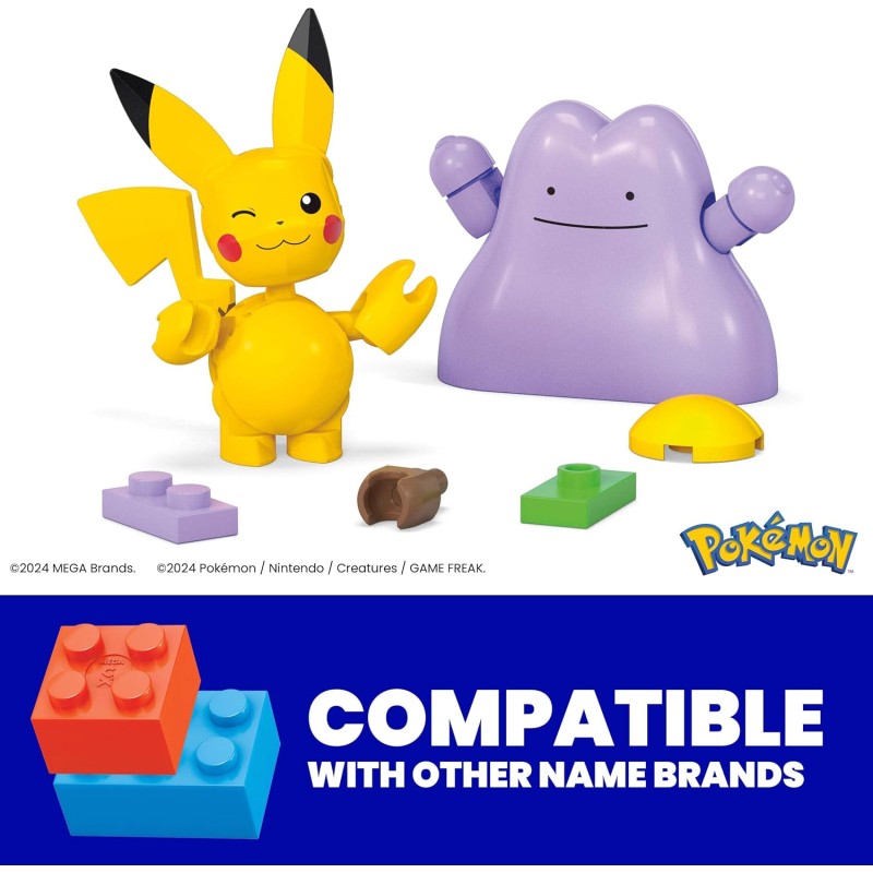 Mattel - Mega Pokemon , Σετ των δύο Pikachu and Ditto JCT43 (HXP11)