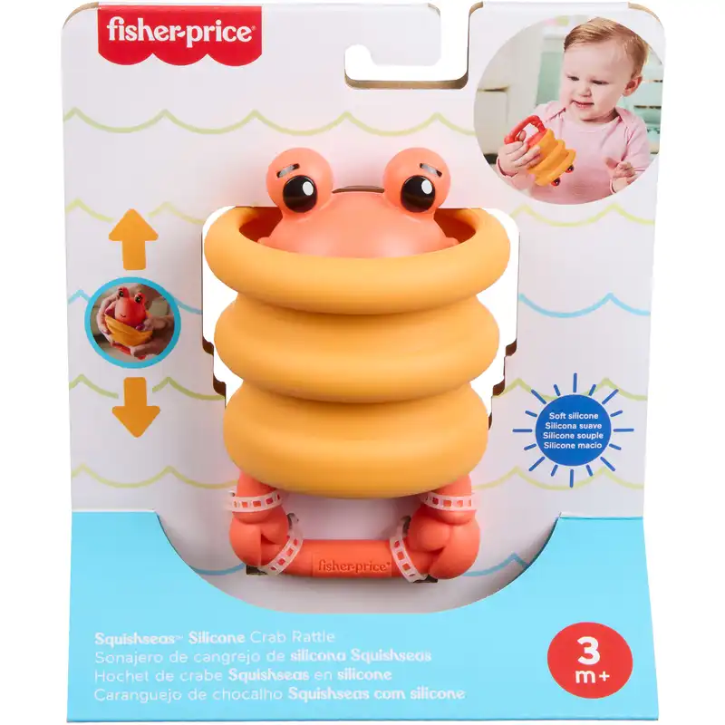 Fisher Price - Squishseas Silicone, Crab Rattle JHB55 (JHB54)