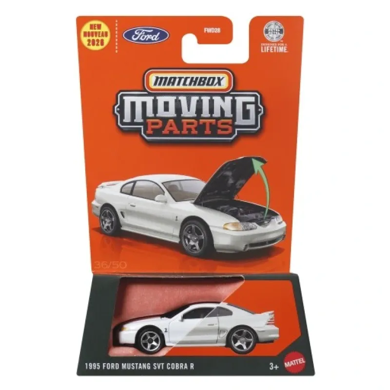 Mattel Matchbox - Moving Parts, 1995 Ford Mustang SVT Cobra R JHV30 (FWD28)
