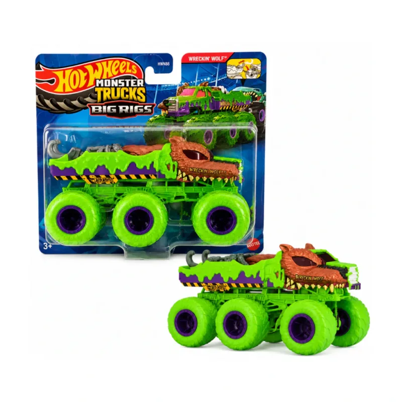 Mattel Hot Wheels - Monster Trucks, Big Rigs, Wreckin Wolf JHY76 (HWN86)