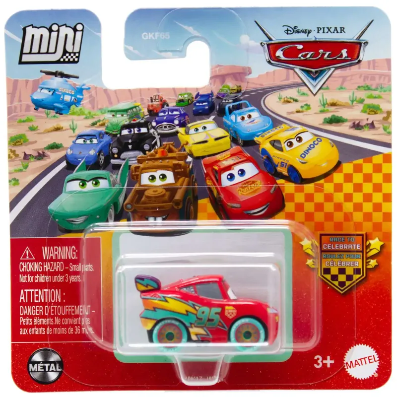 Mattel Cars - Mini Racers, Race To Celebrate, Lightning McQueen JJW47 (GKF65)