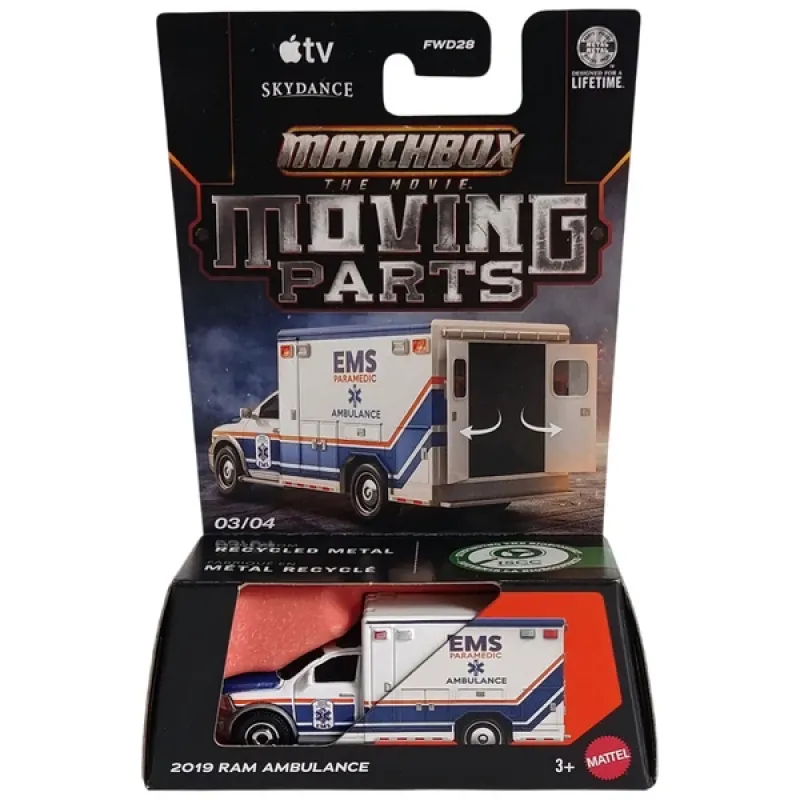 Mattel Matchbox - Moving Parts, The Movie, 2019 Ram Ambulance JKH45 (FWD28)