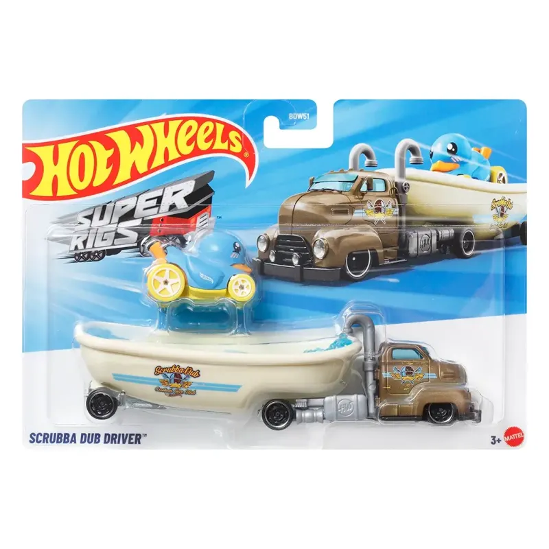 Mattel Hot Wheels - Super Rigs, Scrubba Dub Driver JKN77 (BDW51)