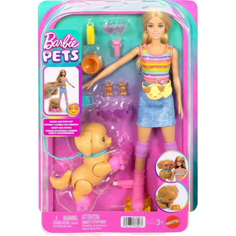 Mattel Barbie - Pets, Skate And Run Pup JMJ44 (JMJ43)