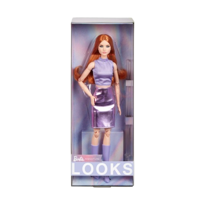 Mattel Barbie - Looks - Κούκλα με Κόκκινα Μαλλιά και Μωβ Outfit HRM12