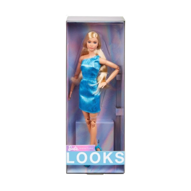 Mattel Barbie - Looks Κούκλα με Ξανθά Μαλλιά και Μπλε Outfit HRM15