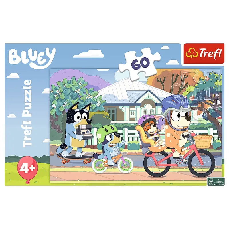 Trefl - Puzzle, Happy Bluey 60 Pcs 17384