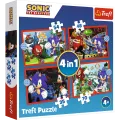 Trefl - Puzzle 4 in 1, The Adventures Of Sonic 35/48/54/70 Pcs 34625