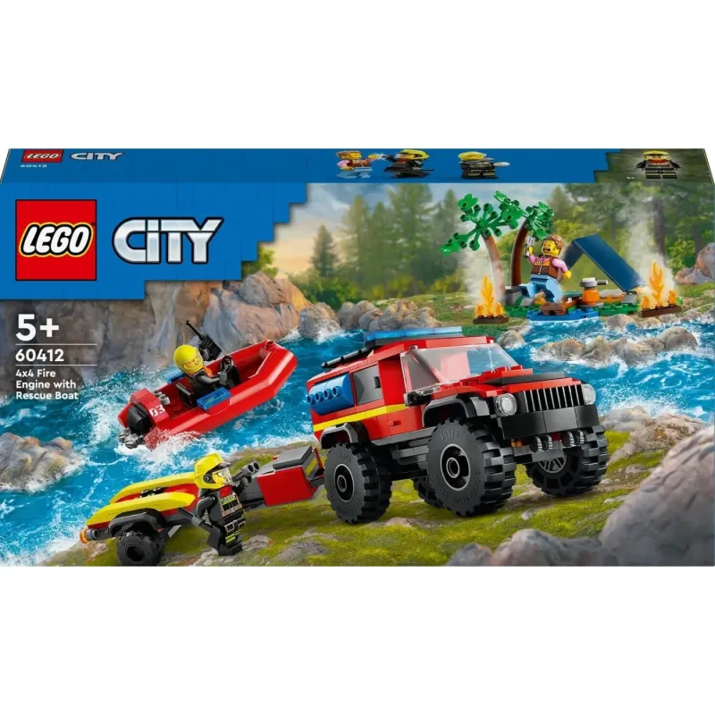 Lego City - 4x4 Fire Truck with Rescue Boat 60412