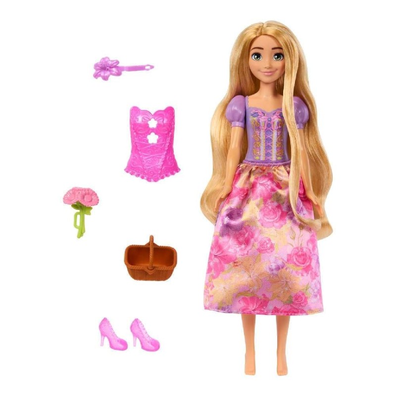 Mattel Barbie - Disney Princess Spin & Reveal Κούκλα Ραπουνζέλ με 11 Εκπλήξεις HTV86 (HTV84)
