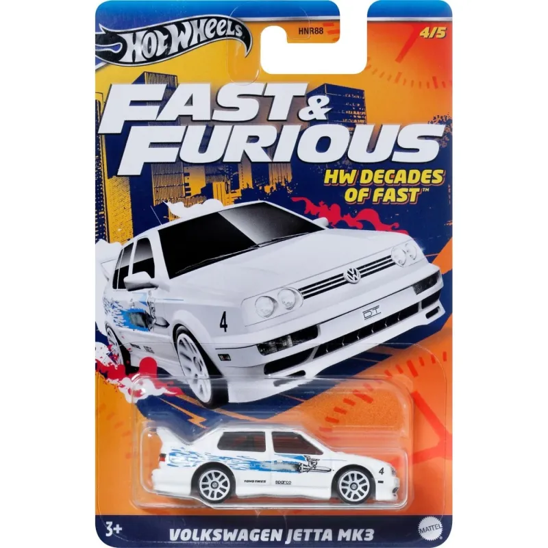 Mattel Hot Wheels - Fast And Furious, Decades of Fast, Volkswagen Jetta MK3 4/5 HRW44 (HNR88)