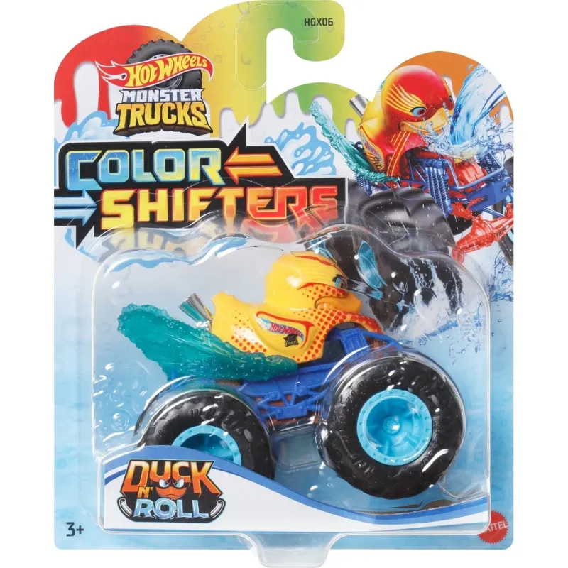 Mattel Hot Wheels - Monster Trucks, Color Shifters, Duck N΄ Roll HVH84 (HGX06)