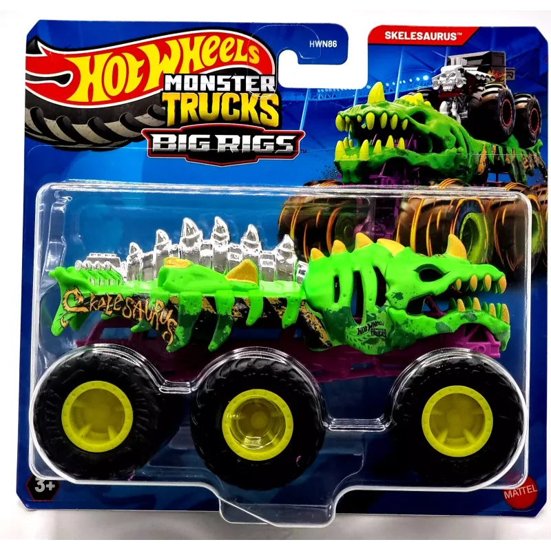 Mattel Hot Wheels - Monster Trucks, Big Rigs – Skelesaurus JCH42 (HWN86)