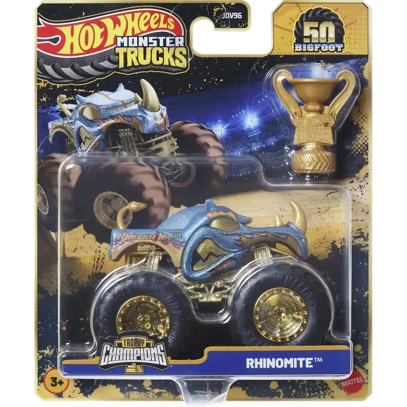 Mattel Hot Wheels - Monster Trucks, 50 Bigfoot Trophy Champions , Rhinomite JDW03 (JDV96)