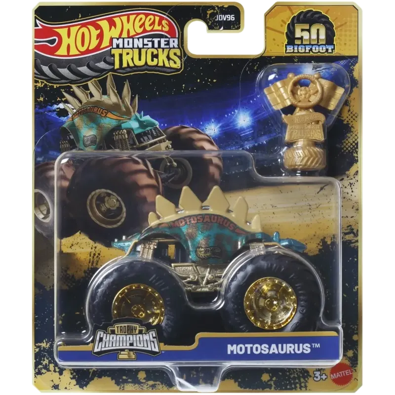 Mattel Hot Wheels - Monster Trucks, 50 Bigfoot Trophy Champions , Motosaurus JDW06 (JDV96)