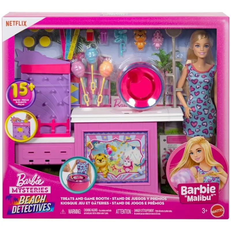 Mattel Barbie Mysteries - Beach Detectives, Treats And Game Booth JFV67