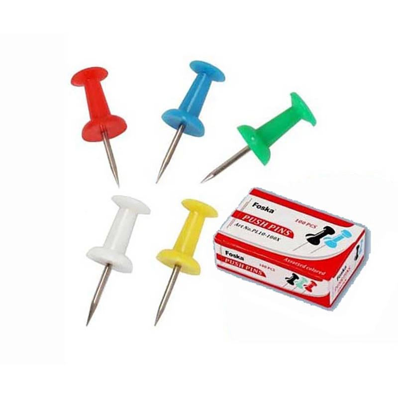 Foska - Πινέζες Φελλοπίνακα, Χρωματιστές 50 Τεμαχίων PL10-50X