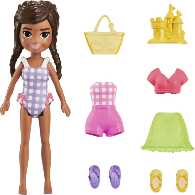 Mattel - Polly Pocket Νέα Κούκλα Με Μόδες Mini Pack, Beach Fashion HKV86 (HNF50)