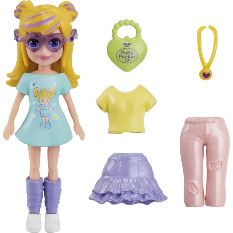 Mattel - Polly Pocket Νέα Κούκλα Με Μόδες Mini Pack, Morning Fashion HKV83 (HNF50)