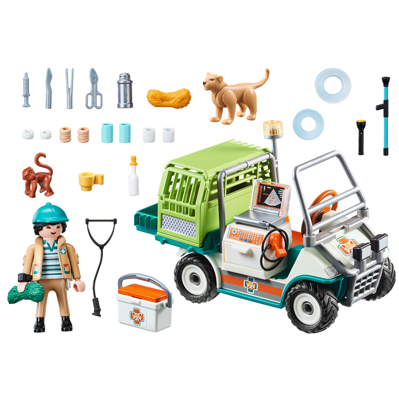 Playmobil Family Fun - Κτηνίατρος Με Όχημα Ζωολογικού Κήπου 70346