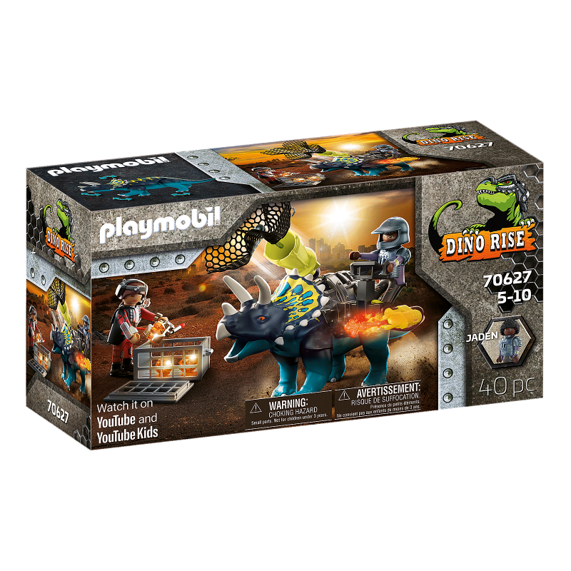 Playmobil Dino Rise - Triceraptos, Τρικεράτωψ Με Πανοπλία-Κανόνι Και Μαχητές 70627