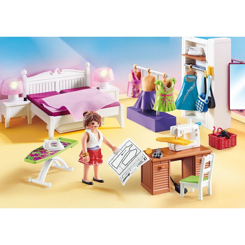 Playmobil Dollhouse - Υπνοδωμάτιο Με Ατελιέ Ραπτικής 70208