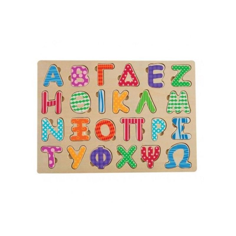 Tooky Toy - Ξύλινο Αλφάβητο, Κεφαλαία Σφηνώματα TKC395