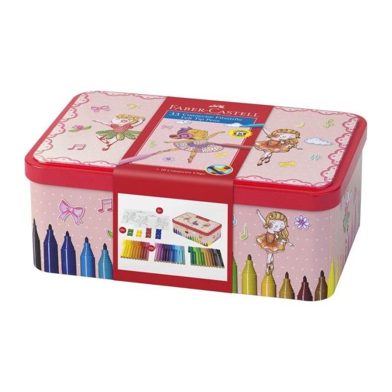 Faber Castell - Μεταλλική Κασετίνα Ballerina Box, 33 Μαρκαδόροι Connector 155534