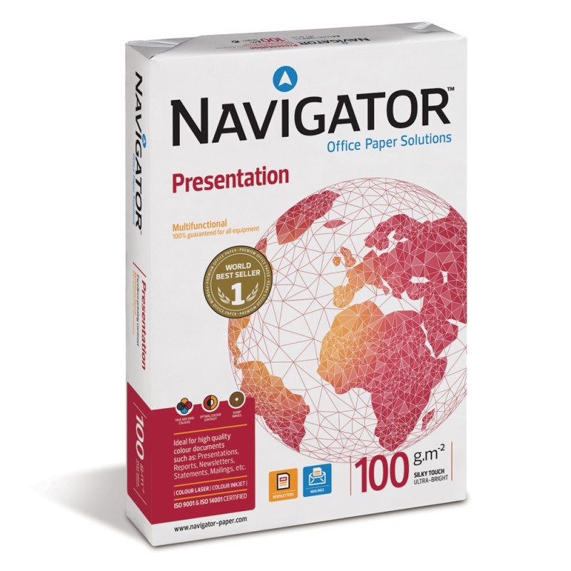 Navigator - Χαρτί Εκτύπωσης Presentation Λευκό A4 100gr 500 Φύλλα (1 Δεσμίδα) 530232
