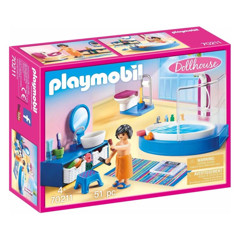 Playmobil Dollhouse - Πολυτελές Λουτρό Με Μπανιέρα 70211