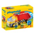 Playmobil 1.2.3 - Ανατρεπόμενο Φορτηγό Με Εργάτη 70126