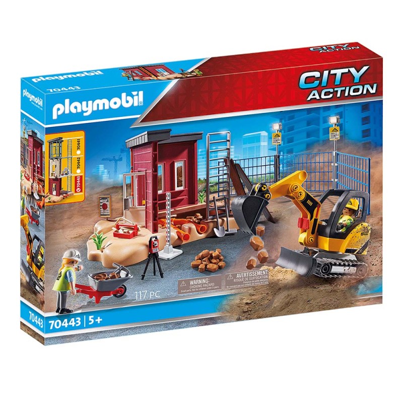 Playmobil City Action - Μικρός Εκσκαφέας Με Ερπύστριες Και Δομικά Στοιχεία 70443