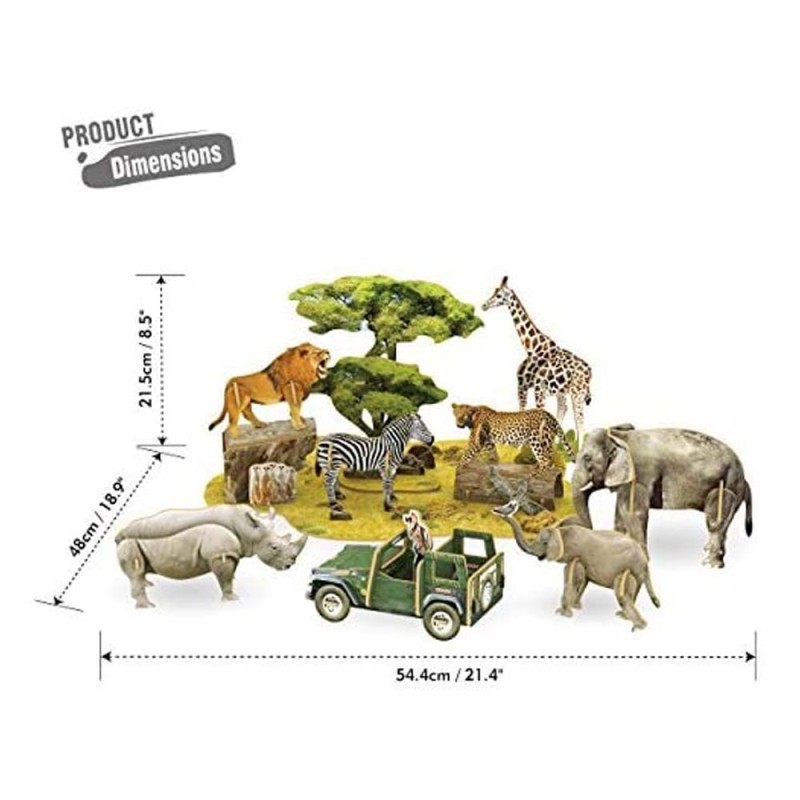 Cubic Fun - 3D Puzzle National Geographic, African Wildlife 69 Pcs DS0972h