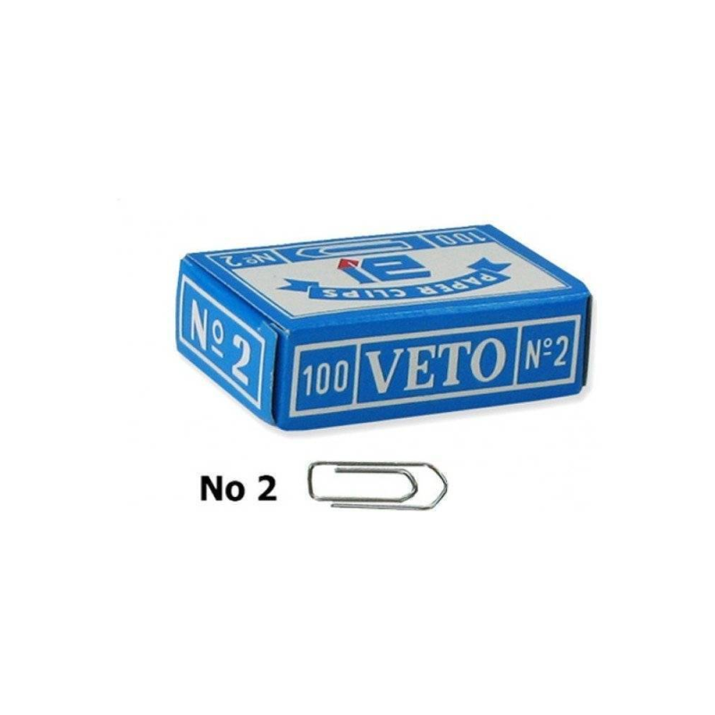 Veto - Συνδετήρες Μεταλλικοί Νο2 25mm 100 Τεμαχίων 040002