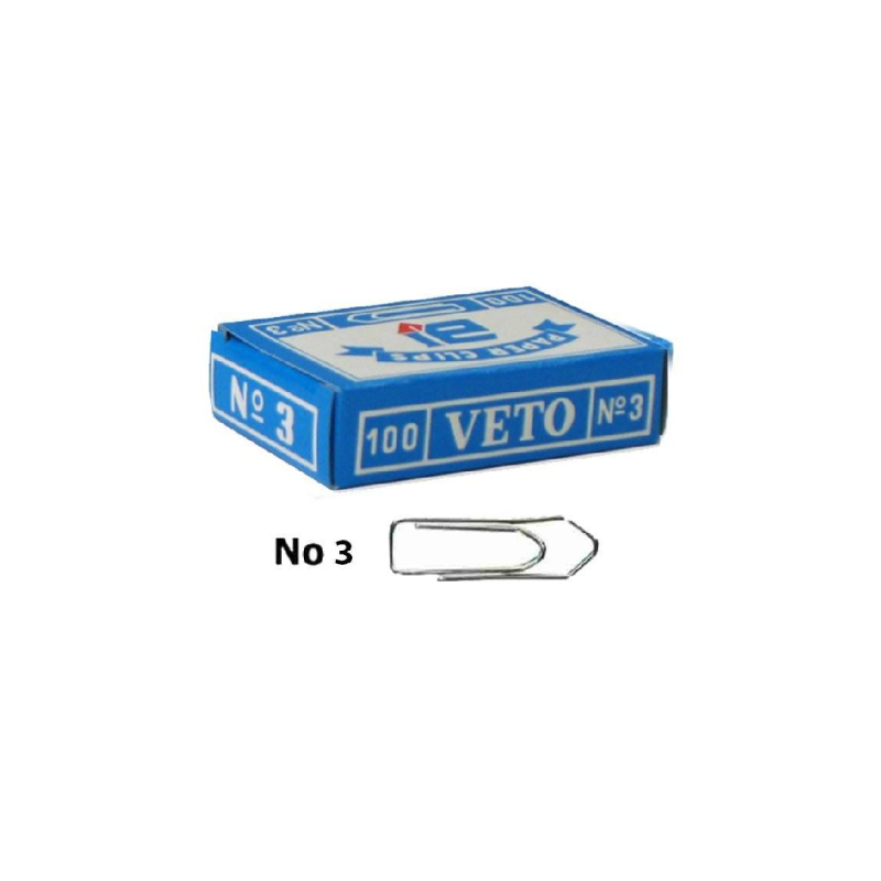Veto - Συνδετήρες Μεταλλικοί Νο3 30mm 100 Τεμαχίων 040003